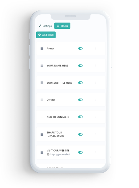 digital business card profile block